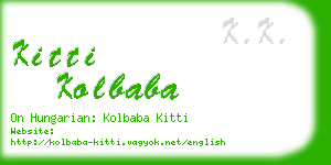 kitti kolbaba business card